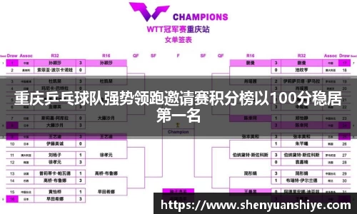 重庆乒乓球队强势领跑邀请赛积分榜以100分稳居第一名